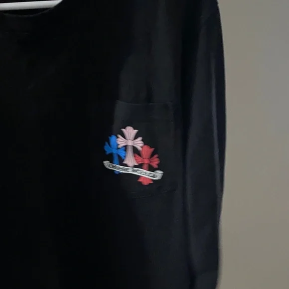 Chrome Hearts Black Sweatshirt with Multicolor Crosses - Picture 4 of 8